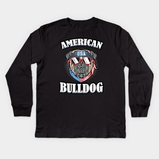 American Bulldog Dog Owner Gifts Kids Long Sleeve T-Shirt